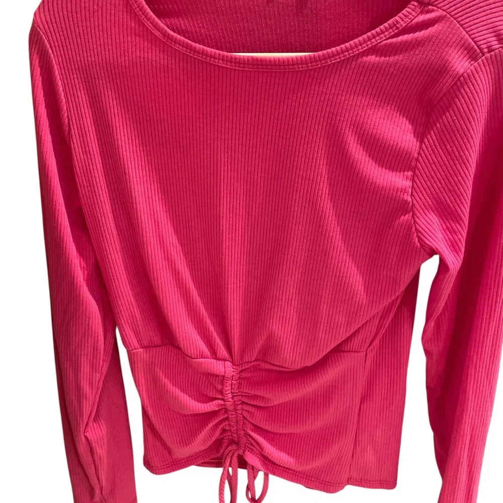 Pink Long Sleeve Ruched Top - Picture 3 of 5